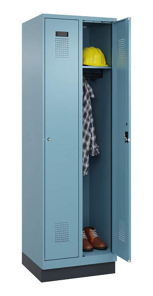 C+P Spind Evolo PLUS, mit Sockel, 2 Abteile, 1950x600x500mm, 0010/0010, Verschluss Zylinderschloss, Ablageböden 2, 049020-20 S10048