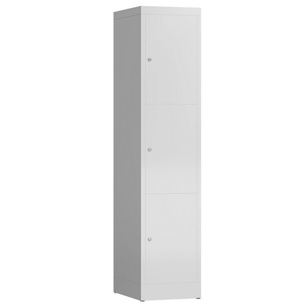 Lüllmann ClassiX Schließfachschrank, 1 Abteil, 3 Fächer, 1800 x 415 x 500 mm, lichtgrau, X-523310
