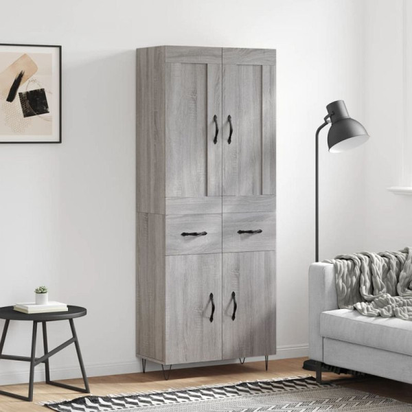 vidaXL Highboard Grau Sonoma 69,5x34x180 cm Holzwerkstoff, 3199911