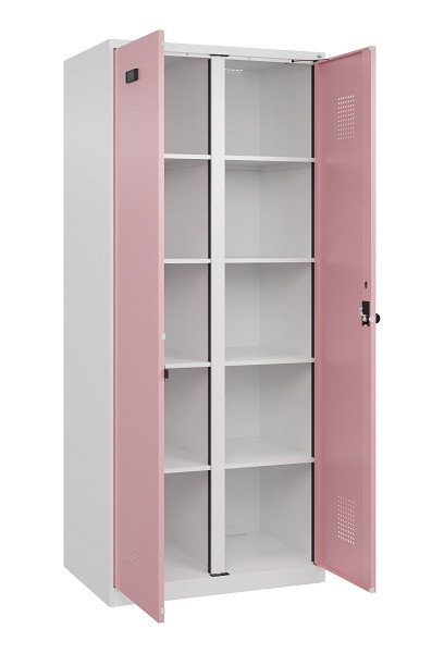 C+P Wäsche-Spind Evolo PLUS, 2 Abteile, 1850x800x500mm, 9016/3015, Verschluss Drehriegel, 049002-22B S10018