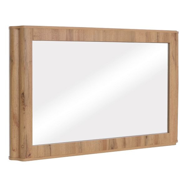 Mendler Spiegel HWC-P42, Wandspiegel Garderobenspiegel Flurspiegel, MDF Glas 80x120x10cm, Wotan-Eiche-Optik, 139770