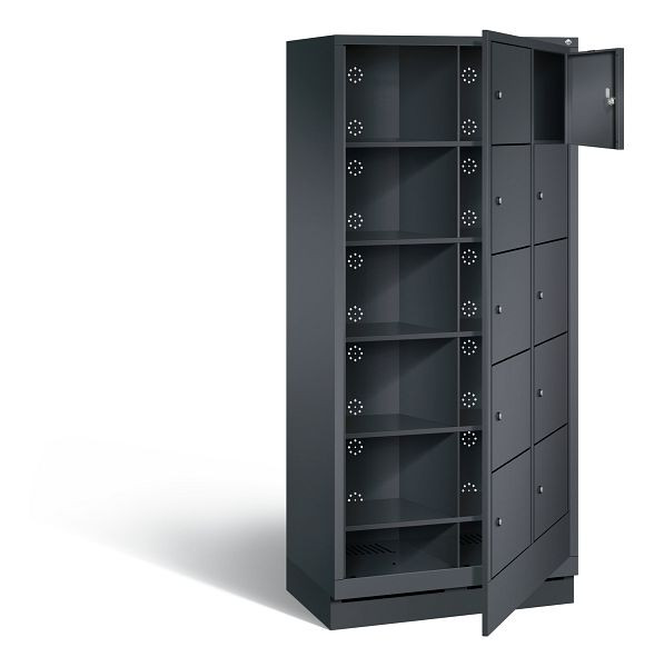 C+P Wäsche-Ausgabeschrank Evolo, H1800xB810xT500mm, Farbe: Schwarzgrau, 48160-205 S10175