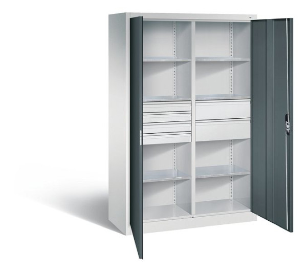 C+P Werkzeugschrank Acurado, H1950xB1200xT500mm, Farbe: Lichtgrau / Anthrazitgrau, Muldengriff, 8931-3041 S10201