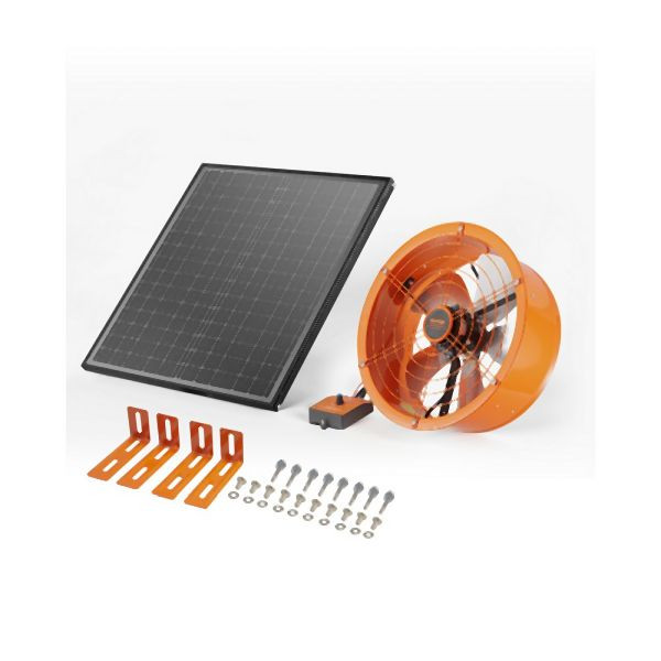 VEVOR Solar Abführung Ventilator Belüftung Lüfter Φ400x150mm inkl. Thermostat, TYNWZFJ14YC54CXNDV2
