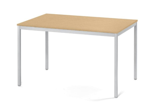 Deskin Konferenztisch PROFI MODUL, Platte Buche, Gestell Alusilber RAL 9006, B 1200 x T 800 x H 728 mm, 359376