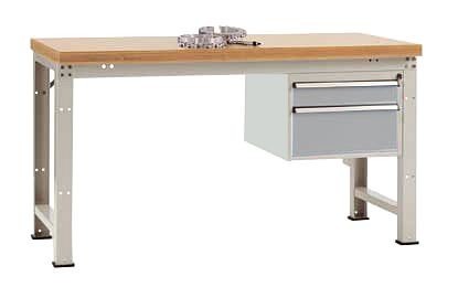Manuflex Komplett-Werkbank Grund PROFI Standard mit Multiplex-Platte, BxTxH = 1500 x 700 x 840 mm, Alusilber, TP5464.9006