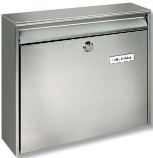 BURG-WÄCHTER Briefkasten Borkum, 362 x 322 x 100 mm, silber, Edelstahl, 3877 Ni
