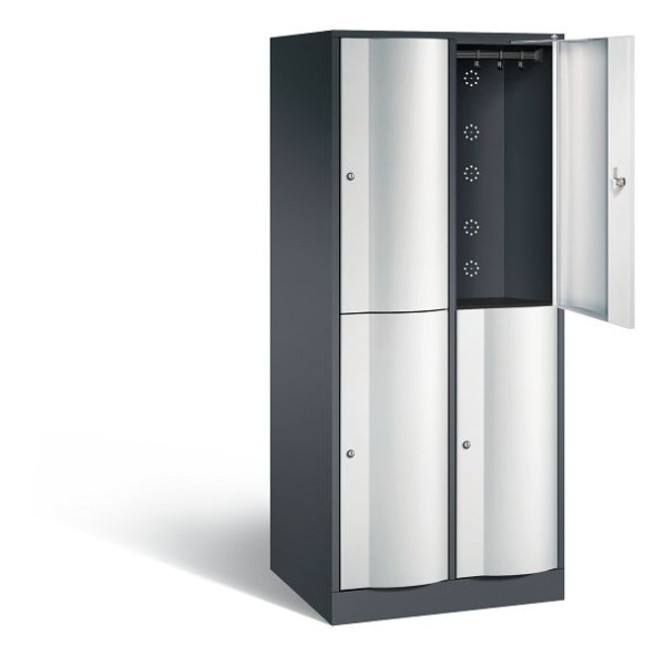 C+P Spind doppelstöckig XL Resisto, H1950xB772xT640mm, Farbe: Schwarzgrau / Lichtgrau, 8270-273 S10000