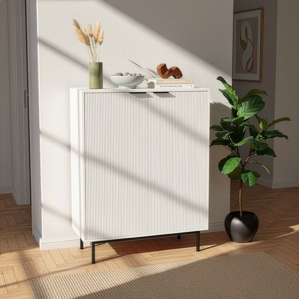 HOME DELUXE Sideboard NYLA Weiß - 115 x 90 cm, 74305