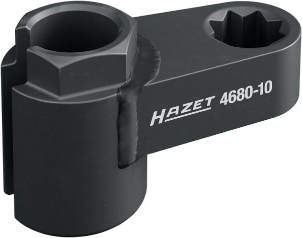 Hazet Abgassonden Einsatz, 1/2 Zoll (12,5 mm) Doppel-Vierkant, Außen Sechskant Profil, SW 20 mm, 4680-10