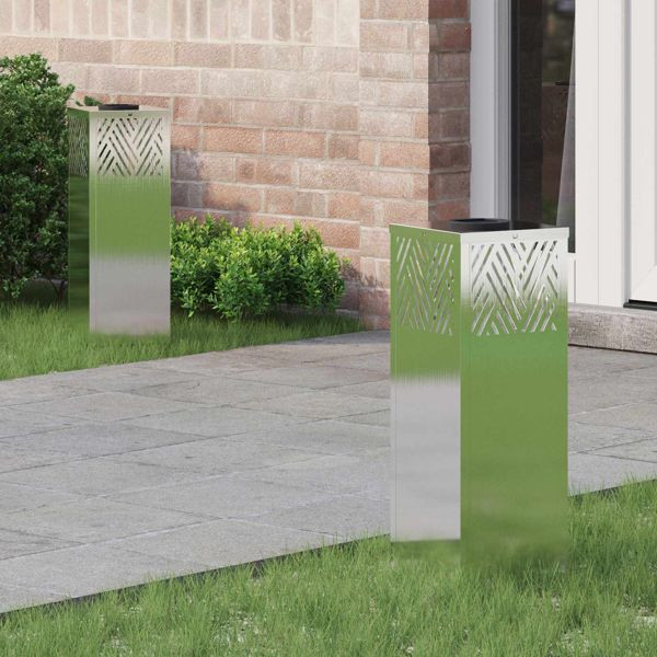 vidaXL Solar LED Weg Licht Fischgrätenmuster 2 pcs Edelstahl Edelstahl, 879727