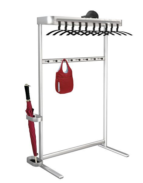 Kerkmann Reihengarderobe Sevilla, B 1000 x T 405 x H 1700 mm, alusilber, 31618614