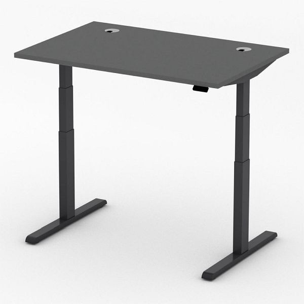 Deskin Höhenverstellbarer Schreibtisch PRO MULTI MODUL, Dekor anthrazit, B 1200 x T 800 x H 640-1250mm, 360303