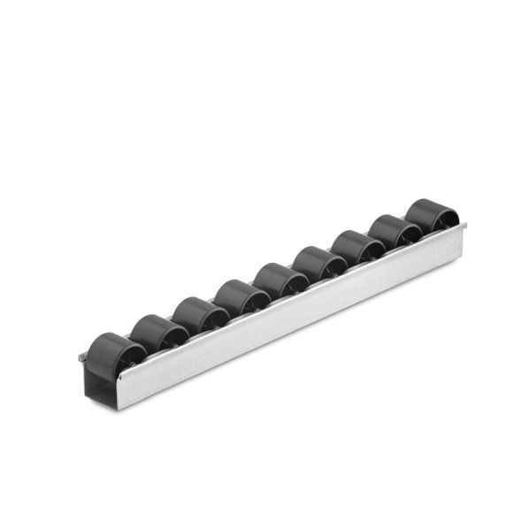 Torwegge Röllchen-U-Leiste Normal, Gesamtbauhöhe 36 mm, Teilung 33 mm, Rollentyp N-HL, Lagerung Gleitlager, Tragkraft pro Rolle 6 kg, 0040956
