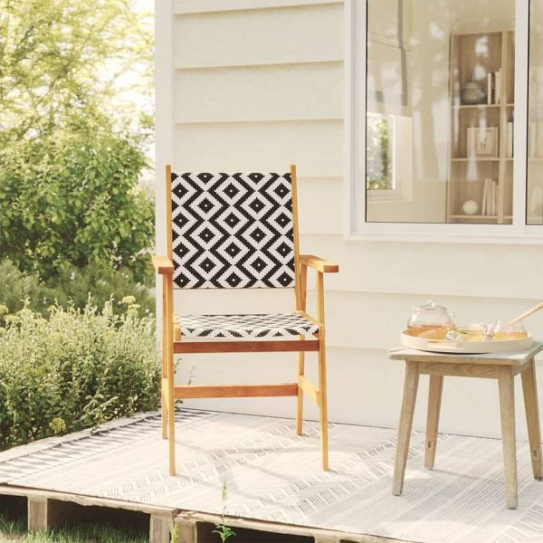 vidaXL Gartenstühle 4 Stück Massivholz Akazie, Material: Massives Akazienholz, Poly Rattan, 3096599
