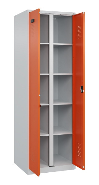 C+P Wäsche-Spind Evolo PLUS, 2 Abteile, 1850x600x500mm, 7035/2004, Verschluss Zylinderschloss, 049002-20B S10029