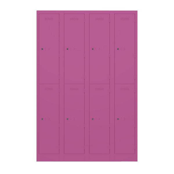 Bisley Garderobenschrank Primary Locker, 4 Abteile, je 2 Fächer, 681 fuchsia, PL3050Q2681