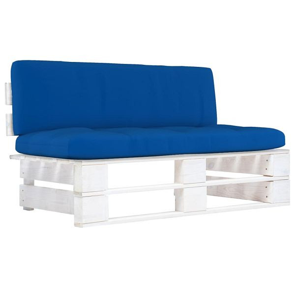 vidaXL Outdoor-Mittelsofa Paletten Kiefernholz Imprägniert Weiß, 3066502
