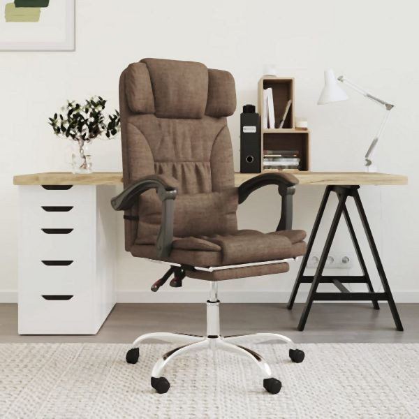vidaXL Bürostuhl mit Massagefunktion Braun Stoff, 349740