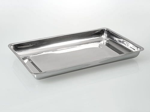 DENIOS Laborschale aus Edelstahl 1.4301, niedrige Form, 280 x 180 mm, VE: 10 Stück, 309803