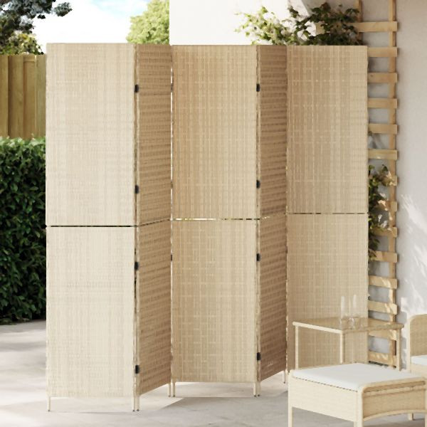 vidaXL Raumteiler Beige Holz Groß Faltbar Raumteiler Rechteckig, 42003676