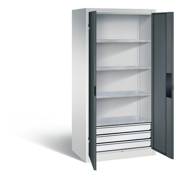 C+P Werkzeugschrank Acurado, H1950xB930xT600mm, Farbe: Lichtgrau / Anthrazitgrau, Muldengriff, 8922-523 S10099