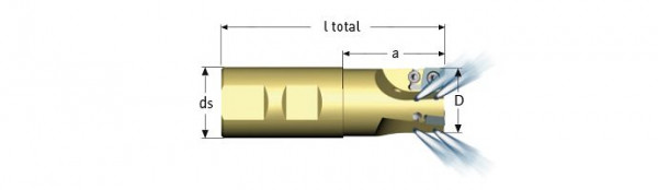 Karnasch 90° Plan-Eckfräser d1= 63 d2= 22 Z= 6 unbestückt, 2966006300