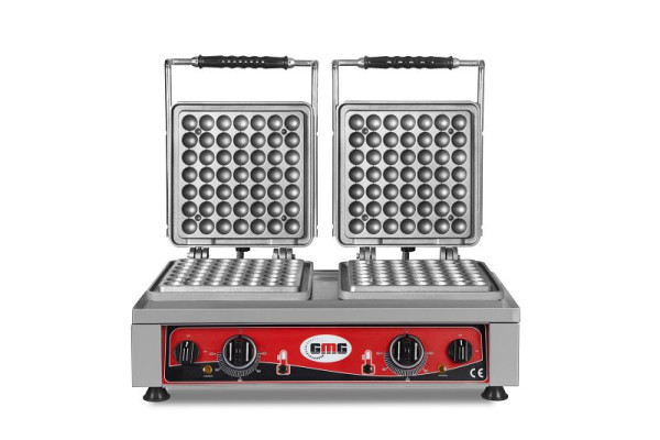 GMG Waffeleisen Lokmia-S, 2x (Ø 49 x 3cm x 1,4cm / 2,8cm), 50° bis 300°C feste Backplatte aus Gusseisen, umlaufende Fettfangrinne, KGW-27S