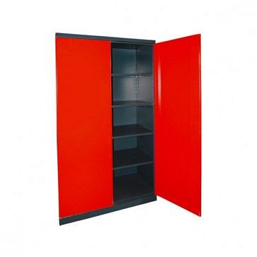 ADB Stahlschrank XL-B, Maße (B x H x T): 1100 x 1920 x 330 mm, Farbe: Korpus (anthrazitgrau, RAL 7016) Front (feuerrot, RAL 3000), 40915