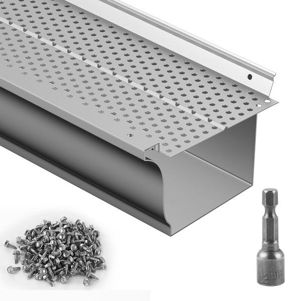 VEVOR Dachrinnenschutz, 12,7 cm breit, 32,9 m Länge, Netzabdeckung, Laubschutz, TGGBLYC5104269O59V0