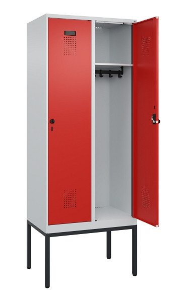 C+P Spind Evolo PLUS, Gestell, 2 Abteile, 2120x800x500mm, 7035/3020, Verschluss Drehriegel, Ablageböden 2, 0490307-22 S10005