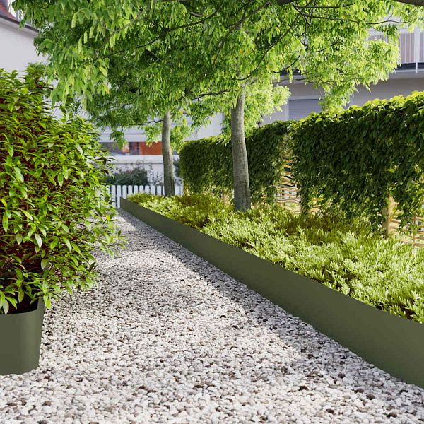 vidaXL Rasenkanten 20 Stk. Olivgrün 25x103 cm Kaltgewalzter Stahl, 860175