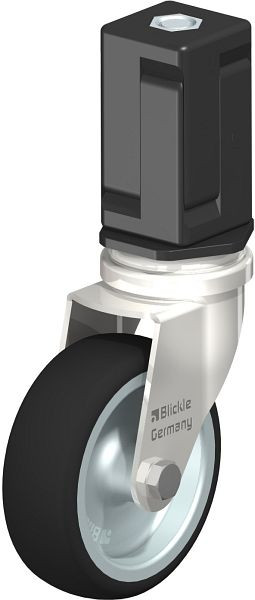 Blickle LRXA-PATH 75G-EXV07 Edelstahl-Apparate-Lenkrolle mit Expander, Thermoplastisches Polyurethan, Grau, 853365