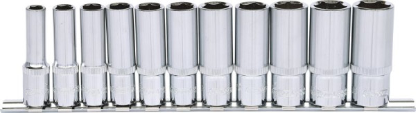 KS Tools 3/8" CHROMEplus Sechskant-Stecknuss-Satz, lang, 11-teilig 8-19mm, 918.0611