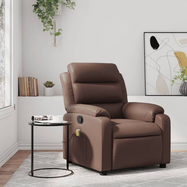 vidaXL Massagesessel Braun Kunstleder, 373495, 8721012202481