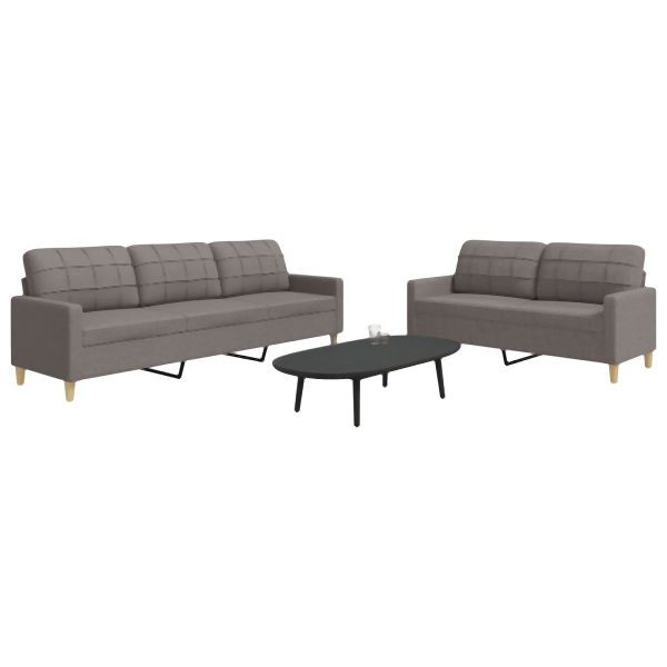 vidaXL 2-tlg. Sofagarnitur Taupe Stoff, Platz zum Plaudern, 3278326