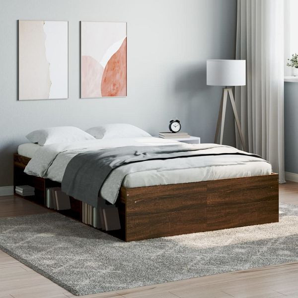 vidaXL Bettgestell Braun Eichen-Optik 120x190 cm, 3203900