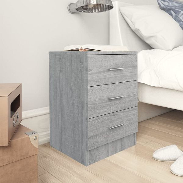 vidaXL Nachttische 2 Stück Grau Sonoma 38x35x56 cm Holzwerkstoff, 815324