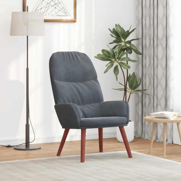 vidaXL Relaxsessel Dunkelgrau Samt, 4102611, 8721158559326