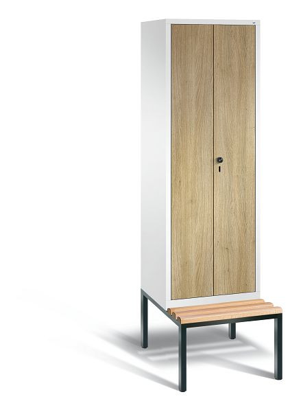 C+P Spind Evolo, 2 Abteile, H2090xB610xT815 mm, Weiß/MDF Eiche, 48052-20 S10565