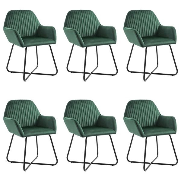 vidaXL Esszimmerstühle 6 Stück Grün Samt, 277008, 8719883692999