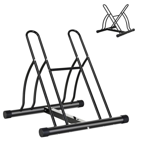 HOMCOM Universal Fahrradständer Montageständer Fahrrad Zubehör Metall Schwarz 60 x 54 x 57 cm, AA0-059