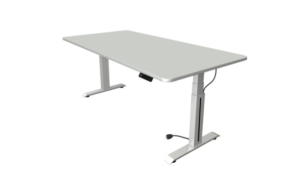 Kerkmann Sitz-/Stehtisch B 2000 x T 1000 mm, elektrisch höhenverstellbar von 640-1290 mm, lichtgrau, 10010911