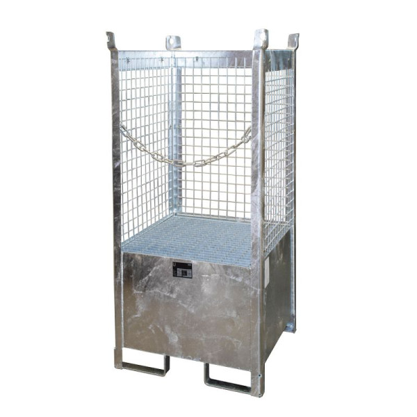 STEIN HGS Fass-Stapelpalette FSP, feuerverzinkt, feuerverzinkt, 225 Liter, Wände aus Drahtgitter, 79140.0012