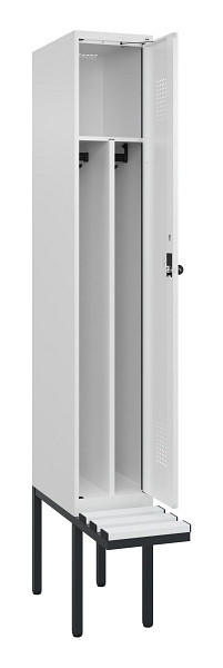 C+P Spind Evolo PLUS, 1 Abteile, 2120x300x815mm, 9016/9016, Haken 4, Drehriegel, Material Sitzfläche Kunststoff, 0490407-10F S10074