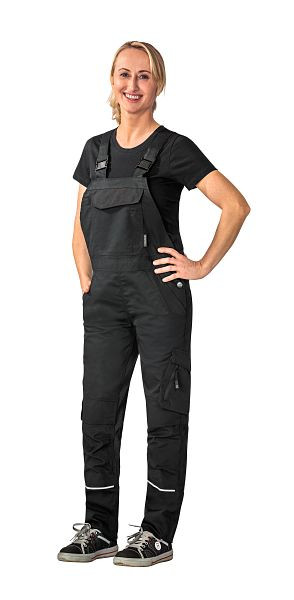 Planam Norit Damen Latzhose, schwarz/schwarz, Größe 44, 6530044