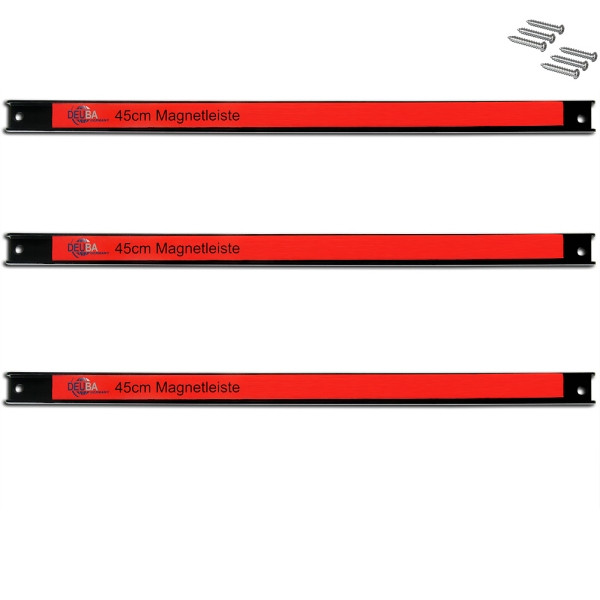 DEUBA 3er Set Magnetleiste 45cm, Tragkraft 23 kg, 103478, 4250525329797