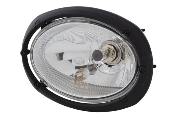 HELLA Halogen-Hauptscheinwerfer, Oval 120, 12V, oval, Referenzzahl: 12.5, Einbau, E1 1502/ECE, glasklare Streuscheibe, Male, rechts/links, 1AB 996 157-081