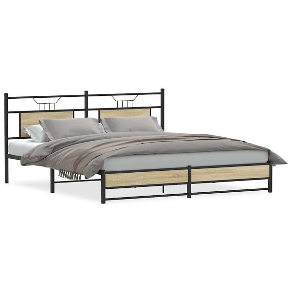 vidaXL Bettgestell ohne Matratze Sonoma-Eiche 160x200 cm Holzwerkstoff, 4106965