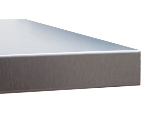 A&S Gastro Edelstahl Arbeitsplatte, Tiefe 600 mm, AISI 304, 2500 x 600 x 40 mm, ARP256